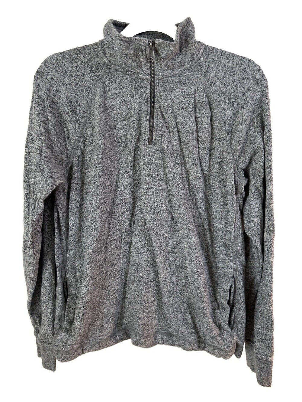 Lucky Brand Grey Label Quarter Zip Pullover Heather Gray Knit Sweater Medium